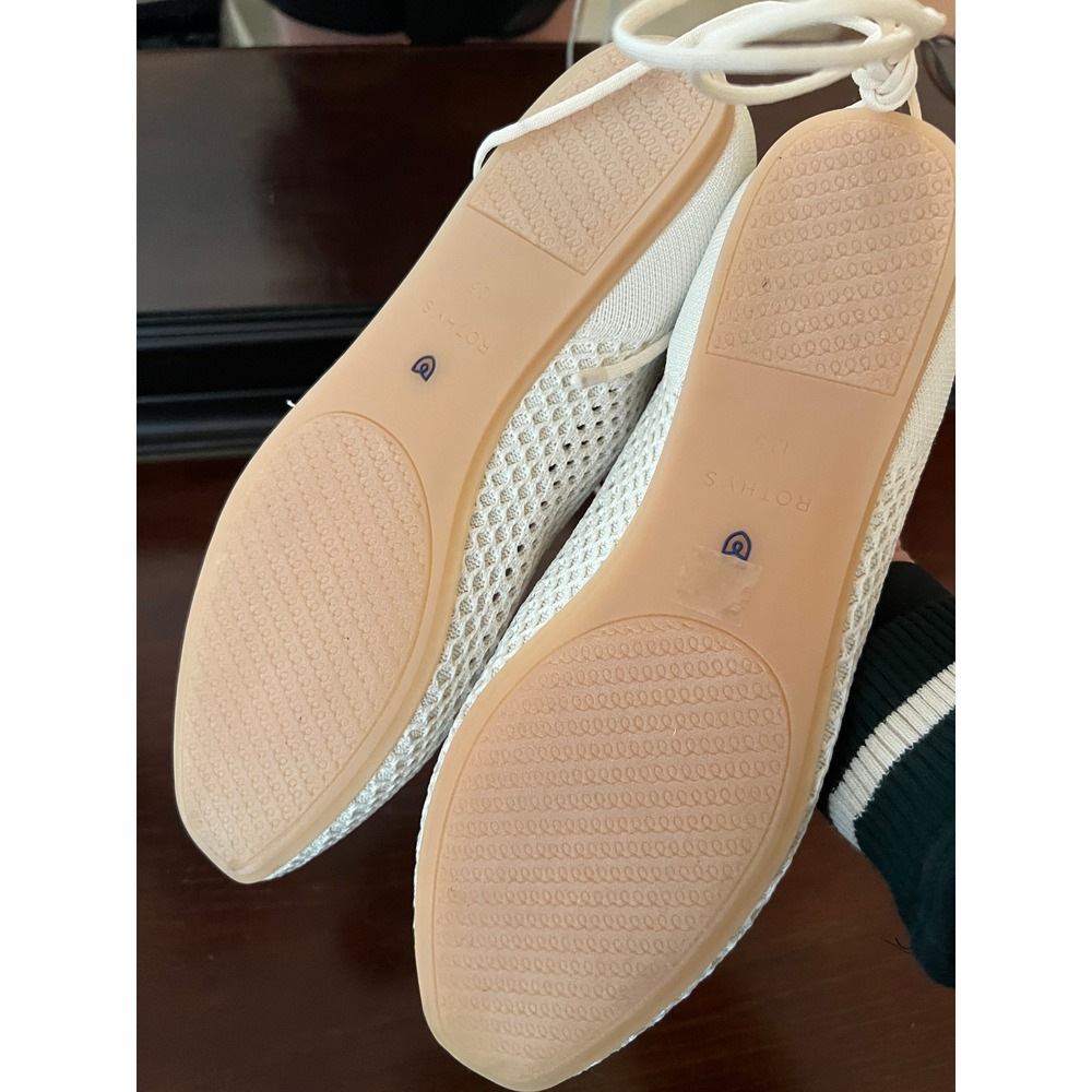 Rothy's Ballet Flats Women 10.5 Vanilla The Wrap Ankle Tie Sustainable Knit Shoe - Picture 5 of 6